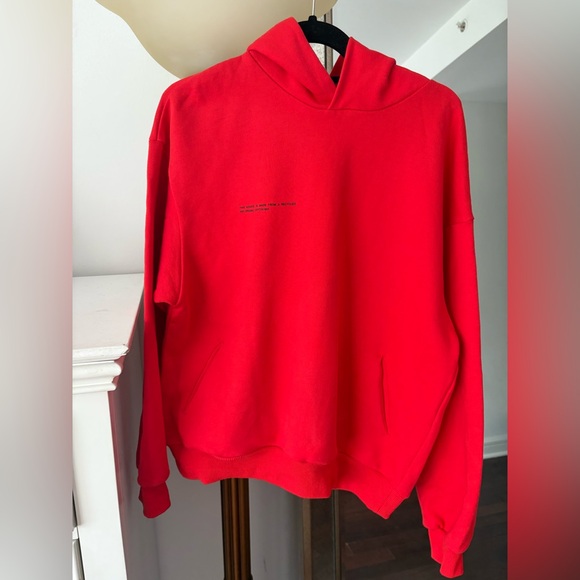 Pangaia Red Organic Cotton Hoodie and Pants Set Size S Oversized Unisex Goji Red - Picture 12 of 17